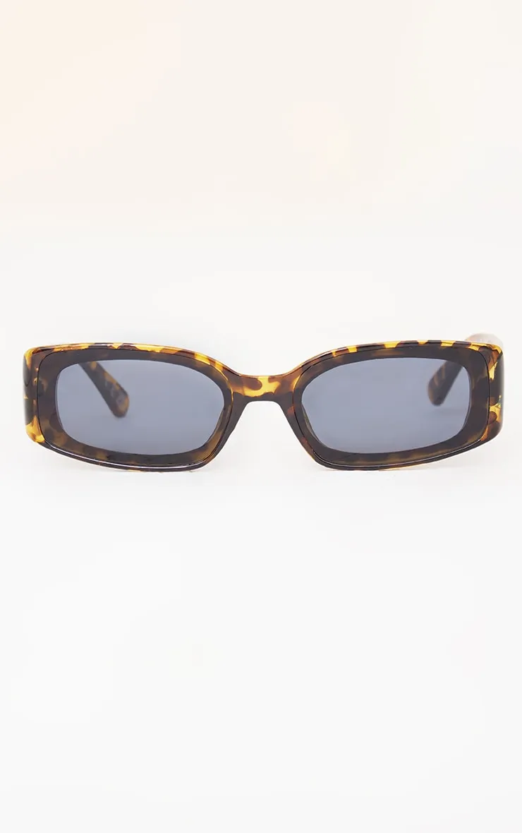 Brown Tortoiseshell Narrow Frame Sunglasses sold by Pretty Little Thing product image thumbnail 2