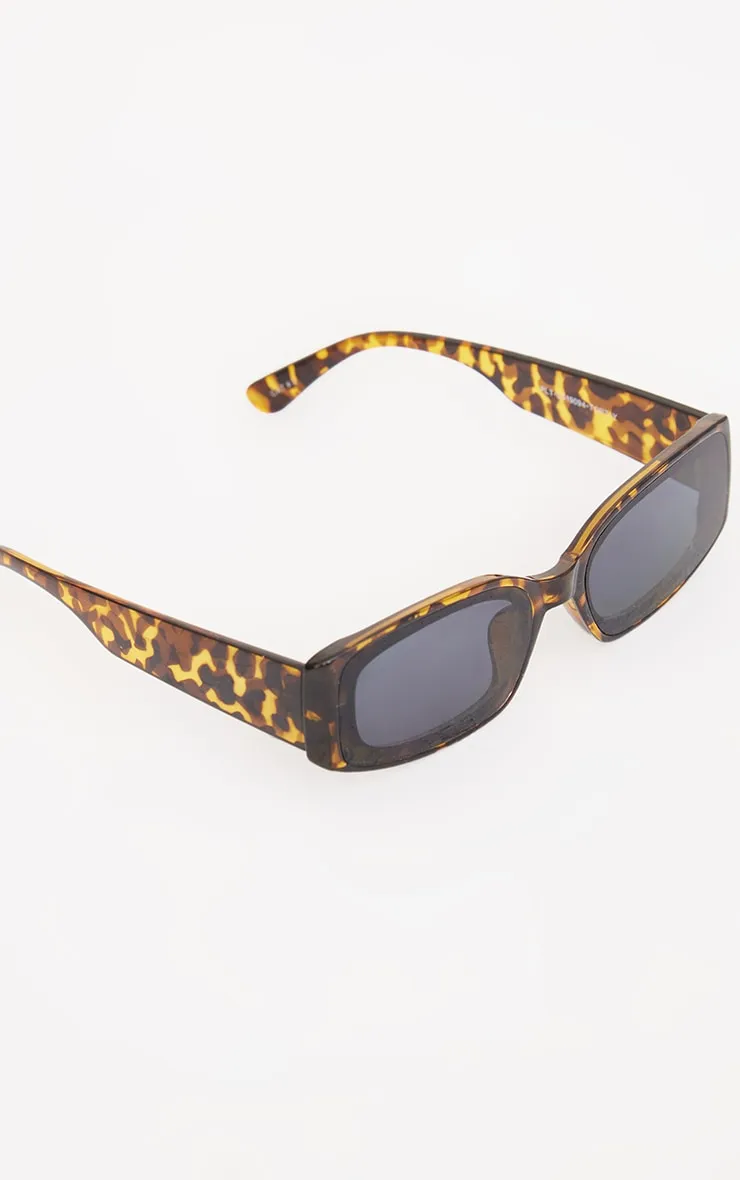 Brown Tortoiseshell Narrow Frame Sunglasses sold by Pretty Little Thing product image thumbnail 3