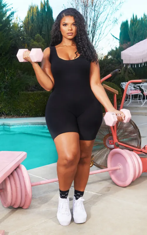 Plus Unitard Black sold by Pretty Little Thing