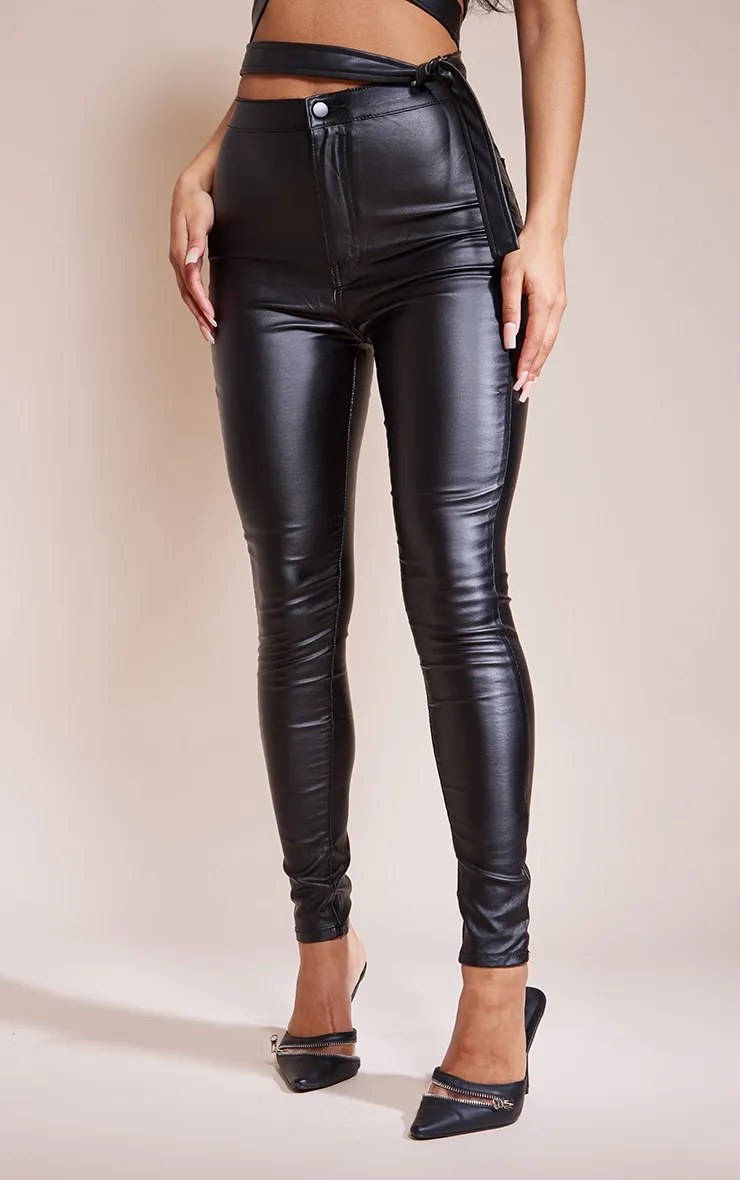Coated Black Disco Skinny Jeans sold by Pretty Little Thing product image thumbnail 2