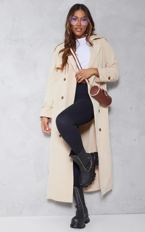 Stone Oversized Trench Coat sold by Pretty Little Thing