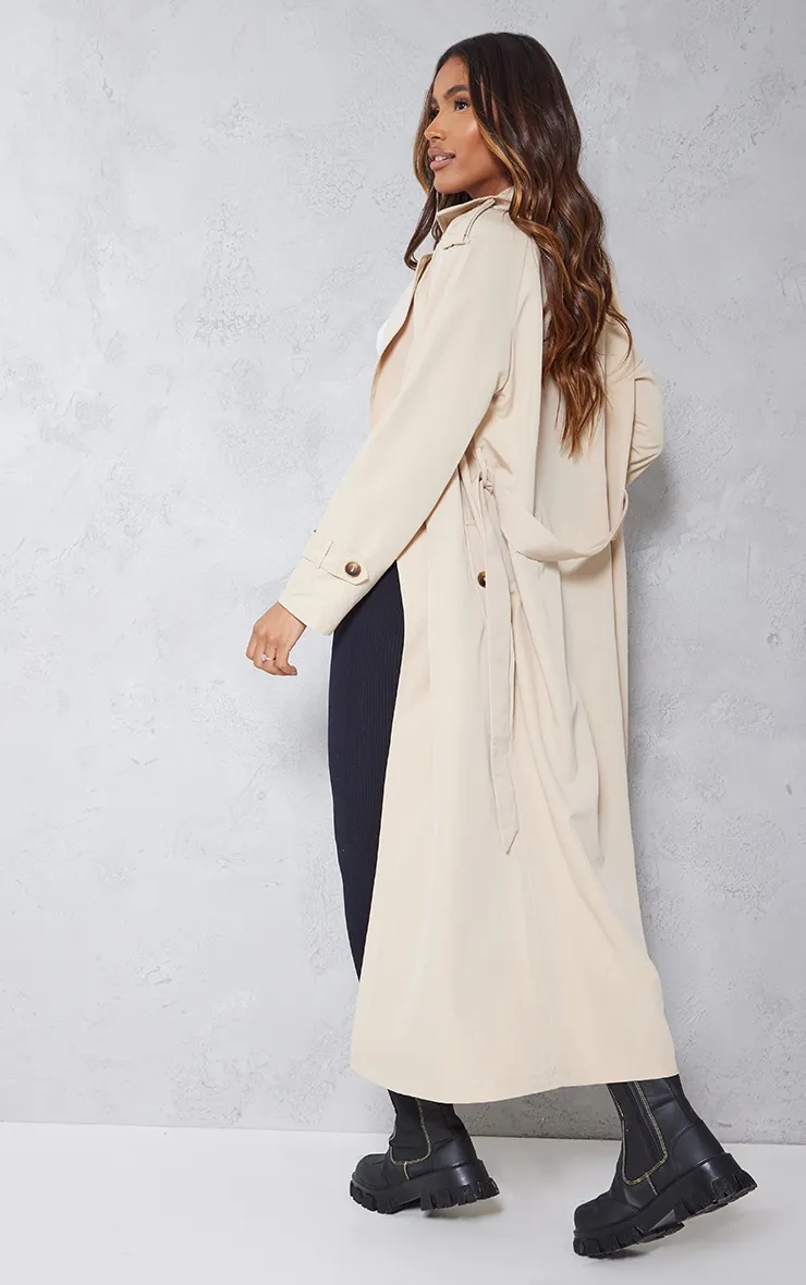 Stone Oversized Trench Coat sold by Pretty Little Thing product image thumbnail 2