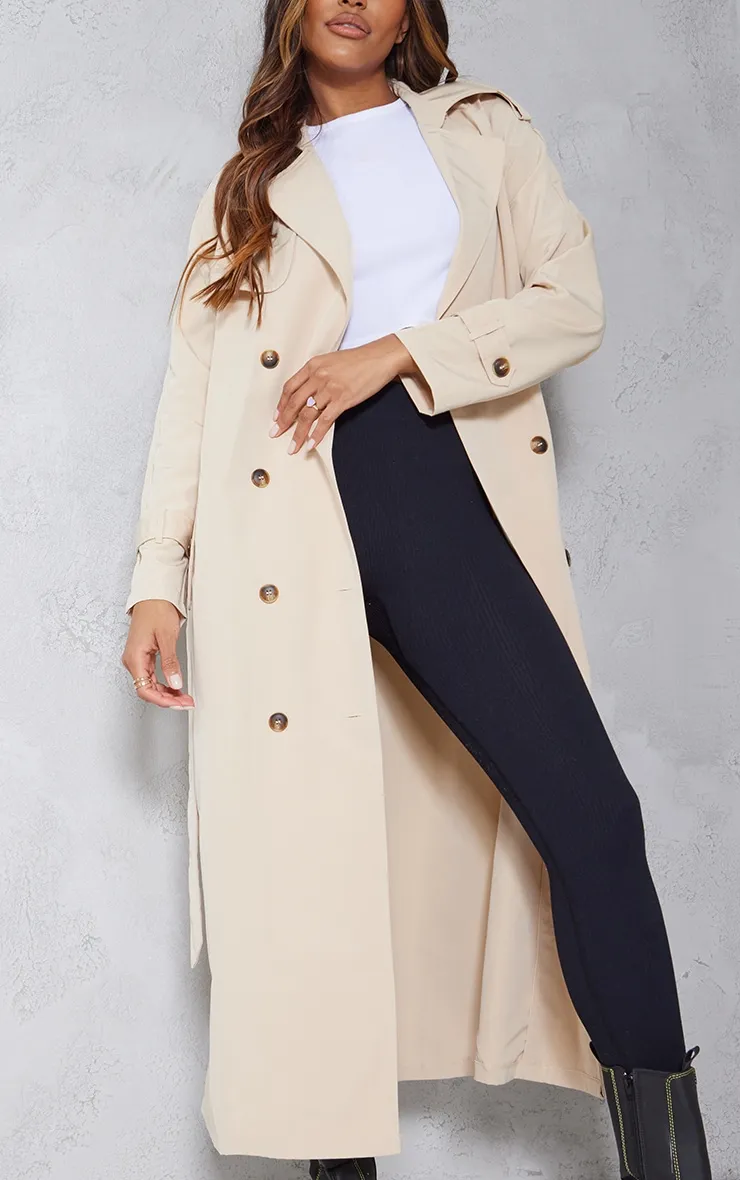 Stone Oversized Trench Coat sold by Pretty Little Thing product image thumbnail 4