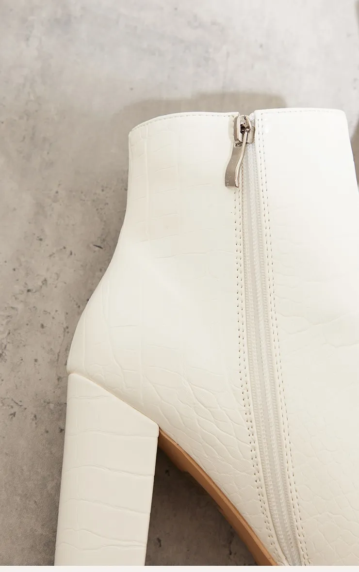 White Croc Behati Ankle Boot sold by Pretty Little Thing product image thumbnail 4