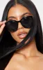 Black Gold Frame Large Cat Eye Sunglasses sold by Pretty Little Thing