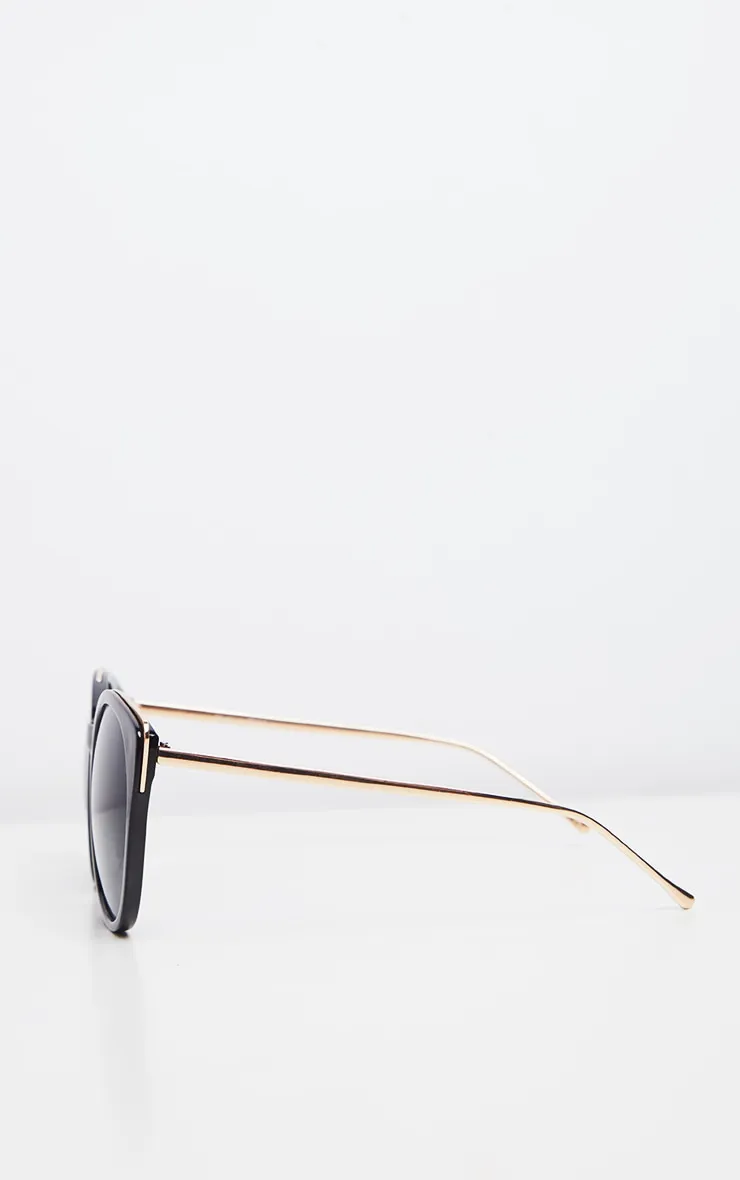 Black Gold Frame Large Cat Eye Sunglasses sold by Pretty Little Thing product image thumbnail 3