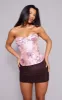 Pink Floral Jacquard Satin Corset sold by Pretty Little Thing