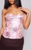 Pink Floral Jacquard Satin Corset sold by Pretty Little Thing