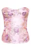 Pink Floral Jacquard Satin Corset sold by Pretty Little Thing