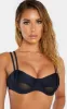 Black Underwired Mesh Cut Out Bikini Top sold by Pretty Little Thing