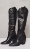 Black Mid Calf Western Boots sold by Pretty Little Thing