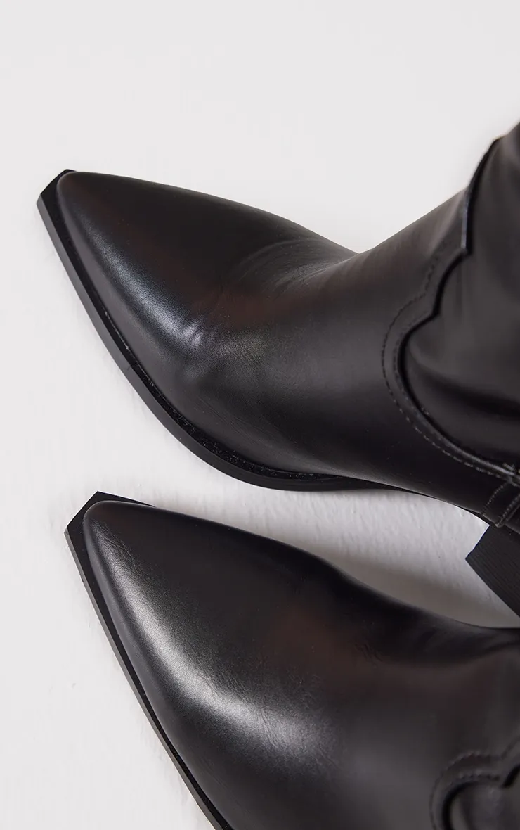 Black Mid Calf Western Boots sold by Pretty Little Thing product image thumbnail 4