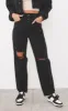 PRETTYLITTLETHING Washed Black Knee Rip Boyfriend Jeans sold by Pretty Little Thing