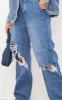 PRETTYLITTLETHING Mid Blue Wash Knee Rip Boyfriend Jeans sold by Pretty Little Thing