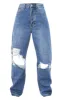 PRETTYLITTLETHING Mid Blue Wash Knee Rip Boyfriend Jeans sold by Pretty Little Thing