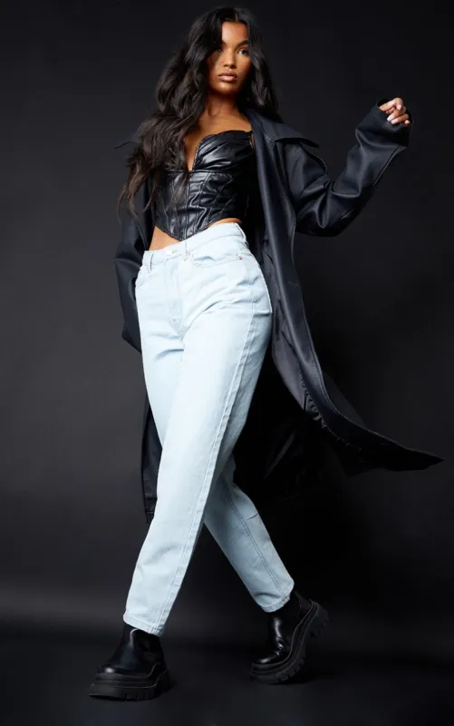 PRETTYLITTLETHING L30 Light Wash Mom Jeans sold by Pretty Little Thing
