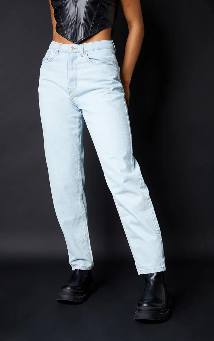 PRETTYLITTLETHING L30 Light Wash Mom Jeans sold by Pretty Little Thing product image thumbnail 2