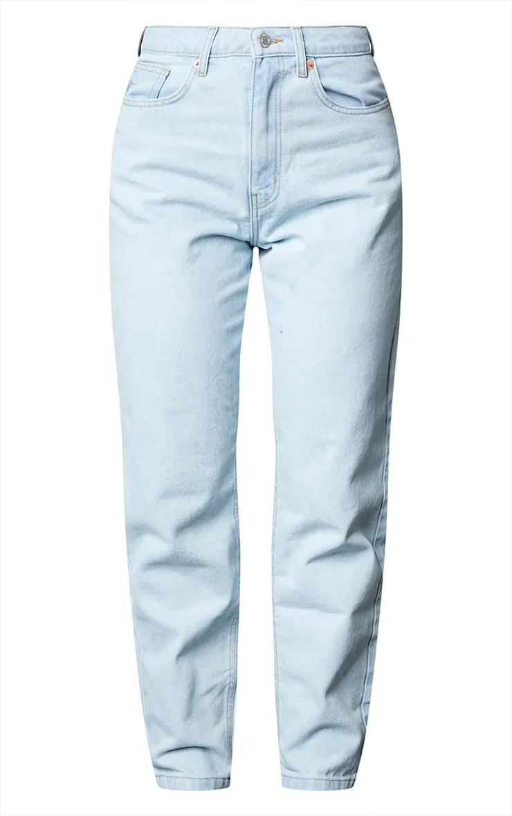 PRETTYLITTLETHING L30 Light Wash Mom Jeans sold by Pretty Little Thing product image thumbnail 5
