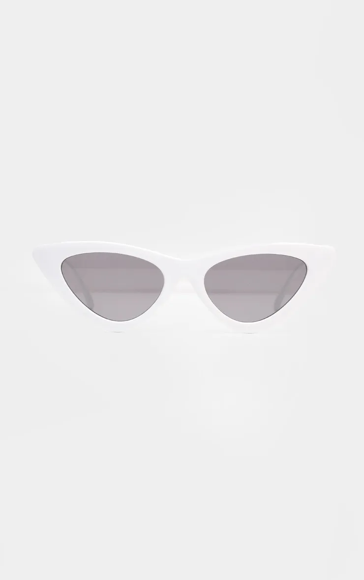 White Retro Cat Eye Sunglasses sold by Pretty Little Thing product image thumbnail 2