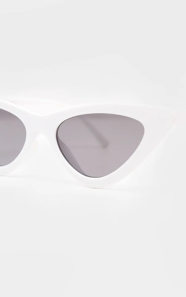 White Retro Cat Eye Sunglasses sold by Pretty Little Thing product image thumbnail 3