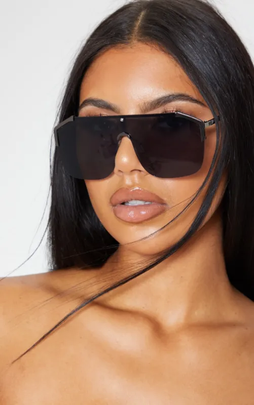 Black Oversized Tinted Sunglasses sold by Pretty Little Thing