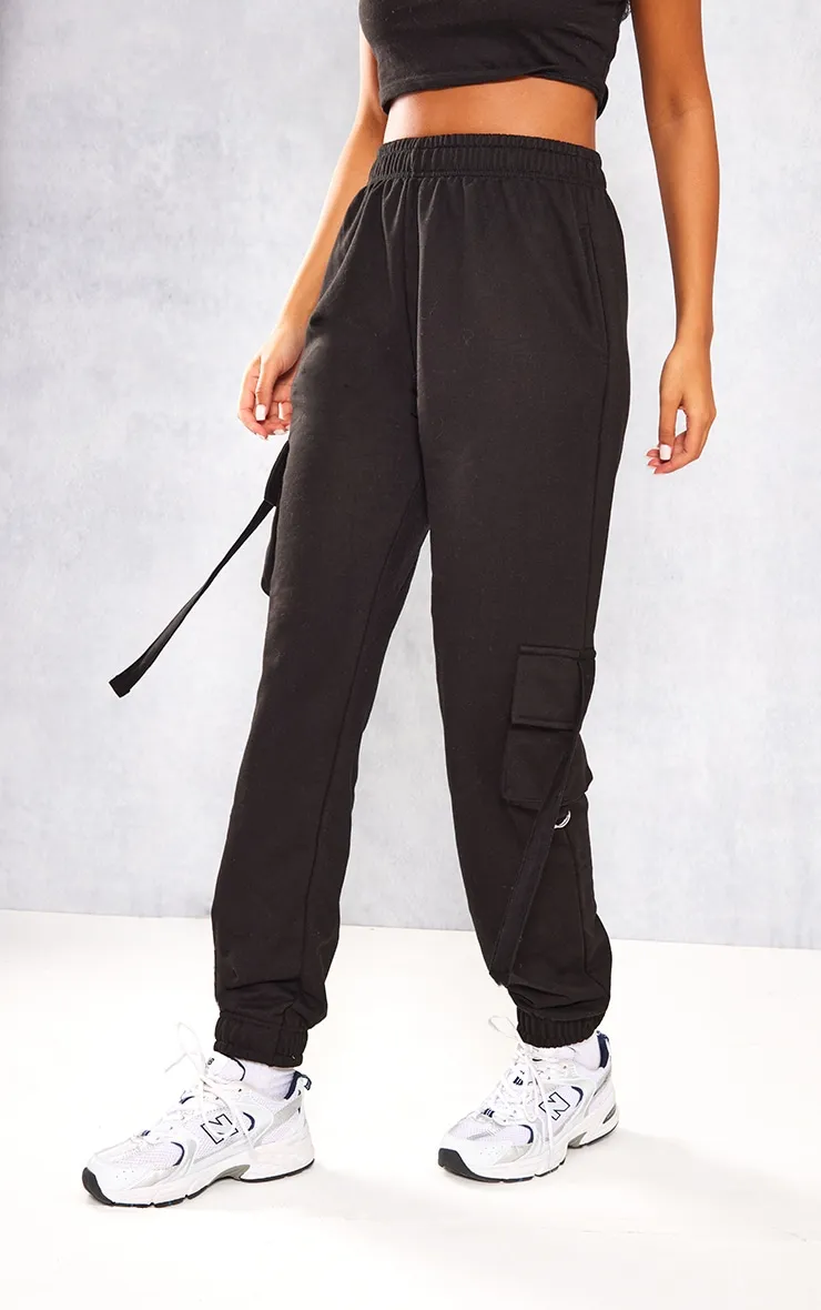 Tall Black Cargo Detail Casual Joggers sold by Pretty Little Thing product image thumbnail 2
