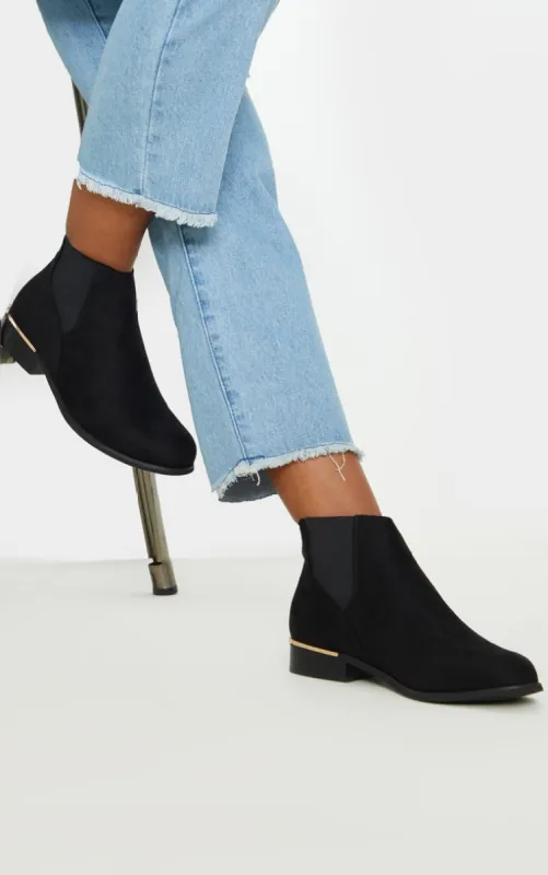 Black Wide Fit Chelsea Boot sold by Pretty Little Thing