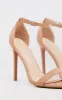 Dark Nude Clover Strap Heeled Sandal sold by Pretty Little Thing