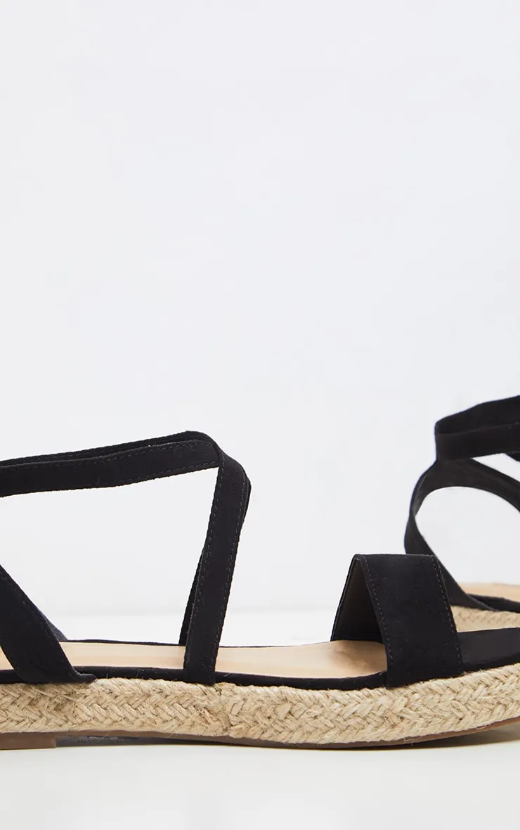 Black Lace Up Espadrille Flatform Sandal sold by Pretty Little Thing product image thumbnail 3