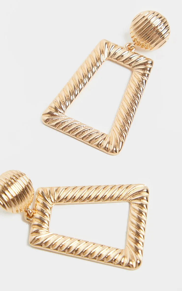 Gold Circle Stud Small Line Effect Door Knocker Earring sold by Pretty Little Thing product image thumbnail 3