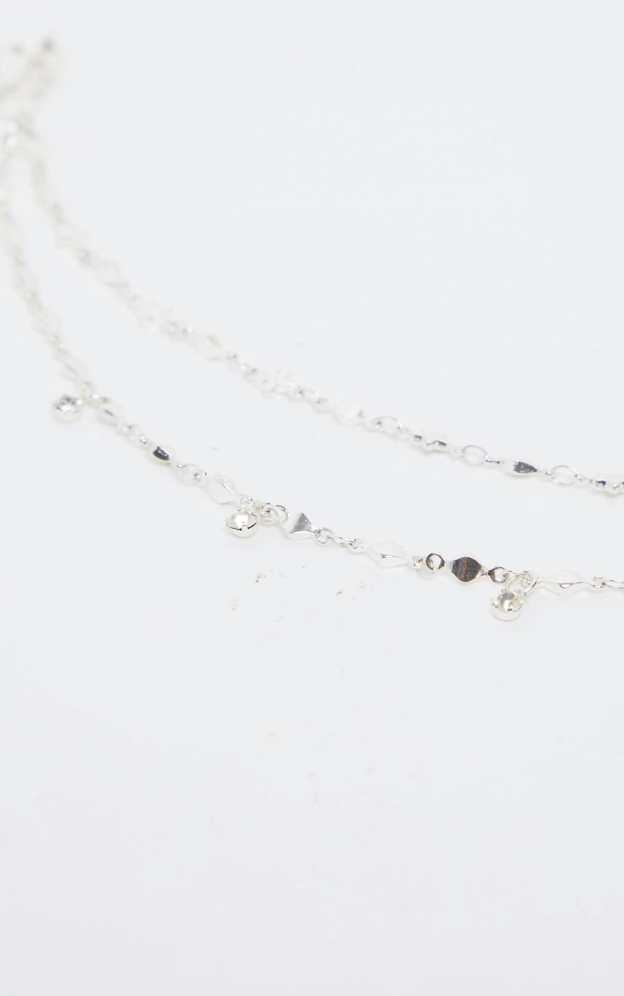 Silver Double Layer Stars And Diamante Chain Anklet sold by Pretty Little Thing product image thumbnail 2