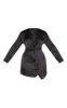 Plus Black Satin Long Sleeve Wrap Dress sold by Pretty Little Thing