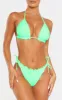 Green Frill Edge Ruched Back Bikini Bottoms sold by Pretty Little Thing