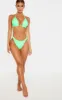 Green Frill Edge Ruched Back Bikini Bottoms sold by Pretty Little Thing