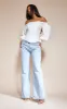 White Bardot Balloon Sleeve Corset Top sold by Pretty Little Thing