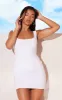 White Slinky Ruched Sleeveless Bodycon Dress sold by Pretty Little Thing