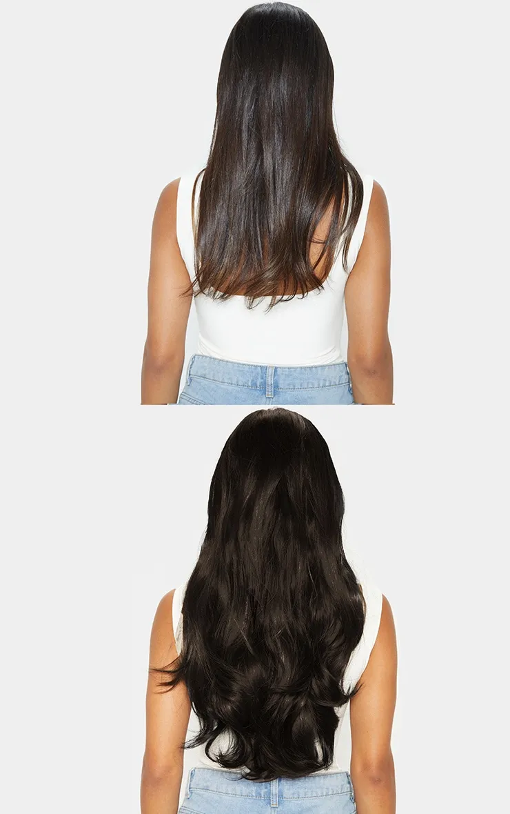 LullaBellz 22" 5 Piece Blow Dry Clip In Hair Extensions Dark Brown sold by Pretty Little Thing product image thumbnail 3