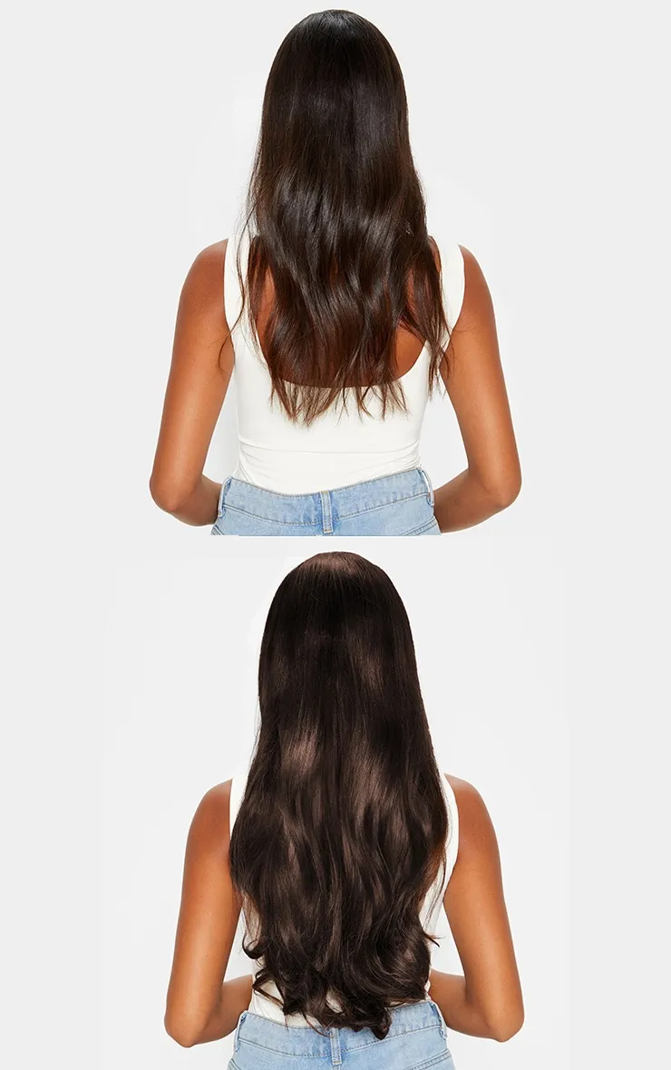 LullaBellz 22" 5 Piece Blow Dry Clip In Hair Extensions Choc Brown sold by Pretty Little Thing product image thumbnail 3