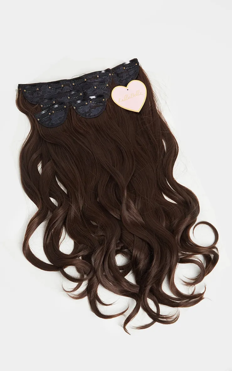 LullaBellz 22" 5 Piece Blow Dry Clip In Hair Extensions Choc Brown sold by Pretty Little Thing product image thumbnail 5
