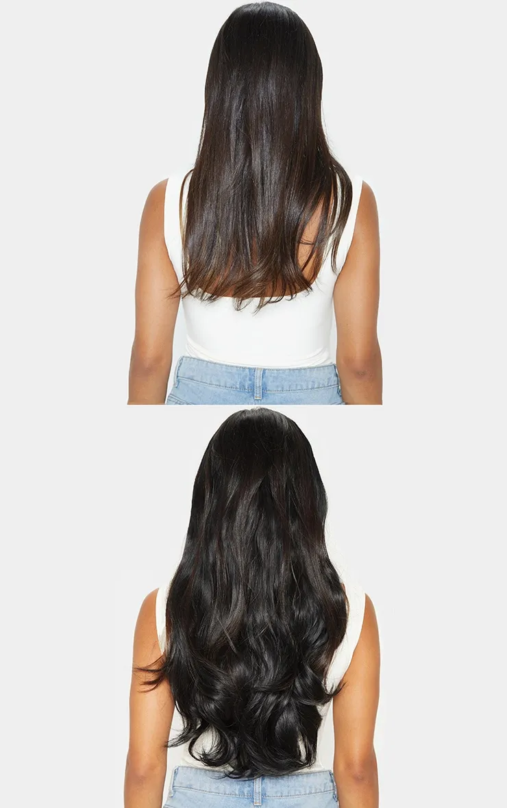 LullaBellz 22" 5 Piece Blow Dry Clip In Hair Extensions Natural Black sold by Pretty Little Thing product image thumbnail 3