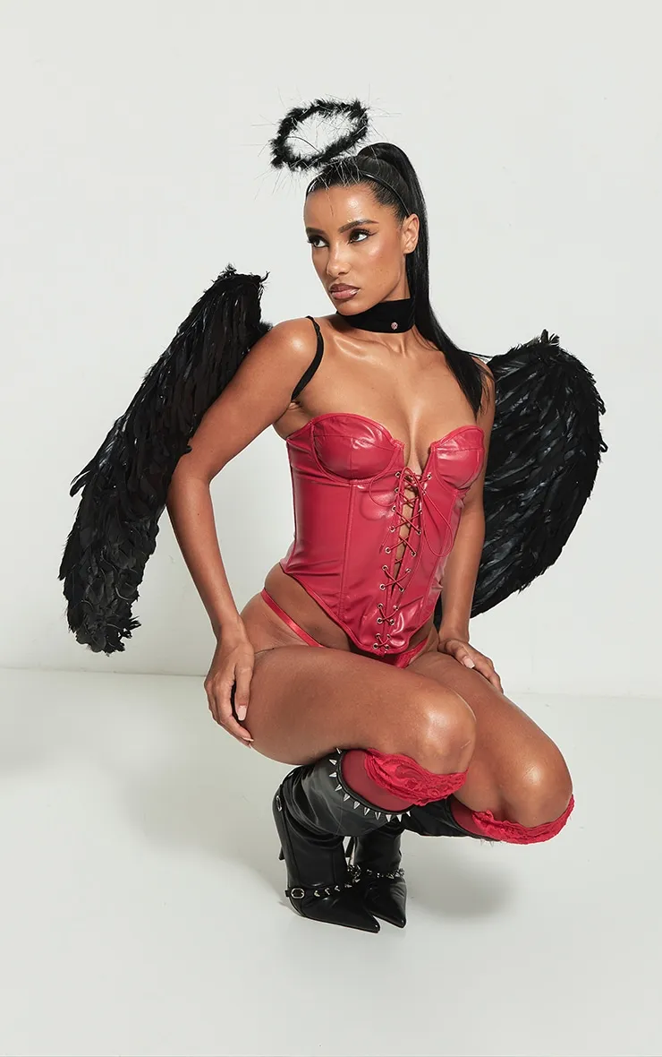 Black Extra Large Feather Angel Wings sold by Pretty Little Thing product image thumbnail 3