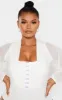 Plus White Eyelet Detail Mesh Sleeve Bodysuit sold by Pretty Little Thing
