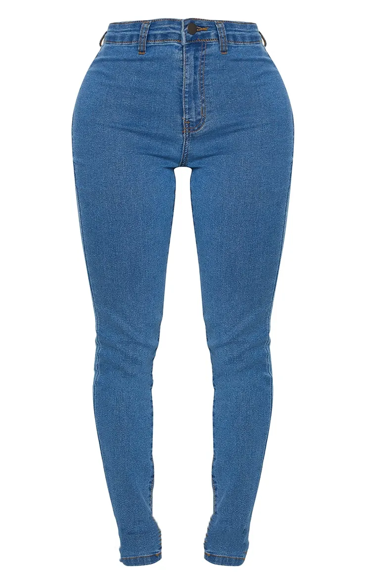 Shape Mid Wash Disco Skinny Jeans sold by Pretty Little Thing product image thumbnail 5