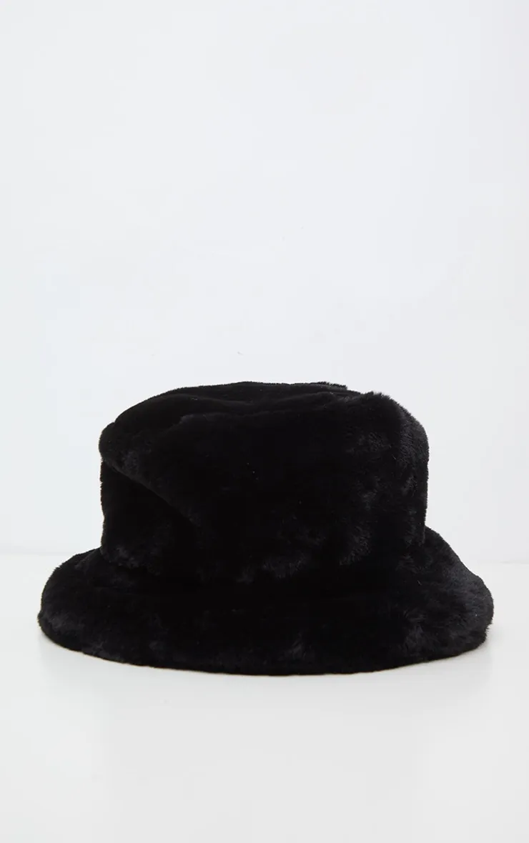 Black Faux Fur Bucket Hat sold by Pretty Little Thing product image thumbnail 2