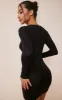 Petite Black Long Sleeve Jersey Mini Dress sold by Pretty Little Thing