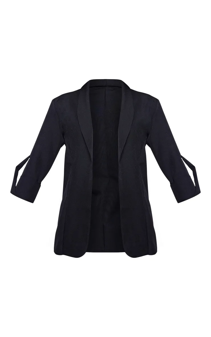 Black Basic Turn Up Sleeve Blazer sold by Pretty Little Thing product image thumbnail 5