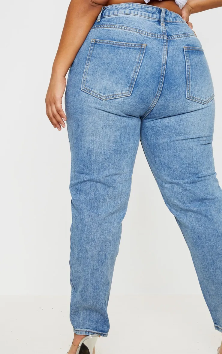 Plus Mid Washed Mom Jeans sold by Pretty Little Thing product image thumbnail 3