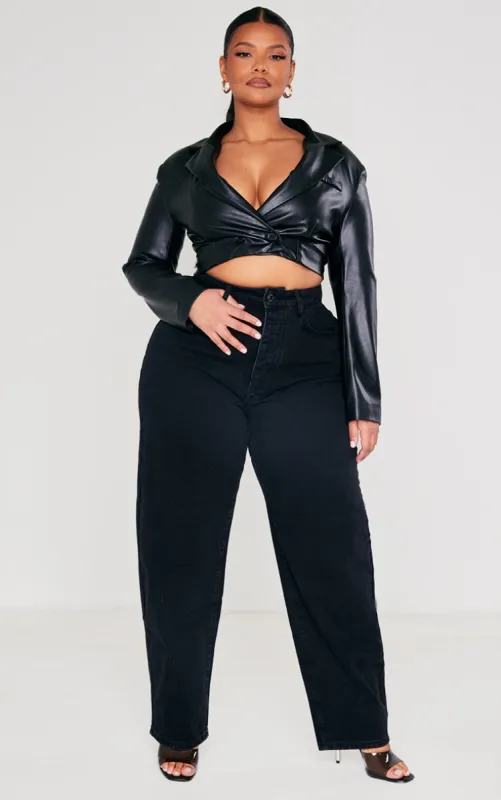 PRETTYLITTLETHING Plus Washed Black Boyfriend Jeans sold by Pretty Little Thing