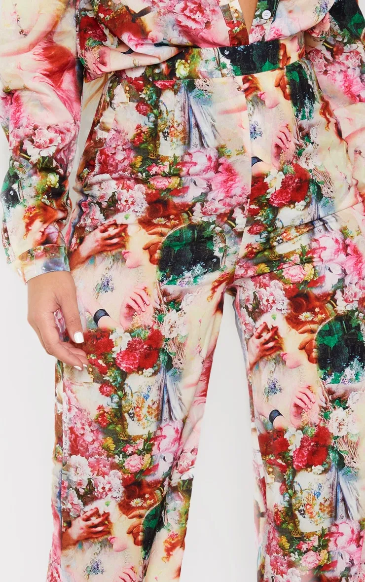 Rose Femme Renaissance Print Wide Leg Trousers sold by Pretty Little Thing product image thumbnail 5