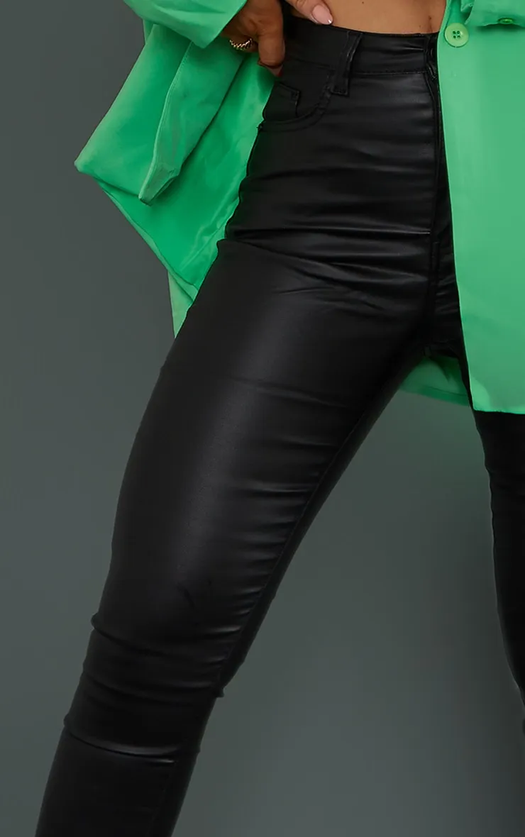 Black 5 Pocket Coated Skinny Jeans sold by Pretty Little Thing product image thumbnail 4